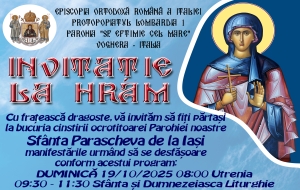 Invitație la Dublă Sărbătoare: Hramul Bisericii și Festivalul „Din Inimă de Român”
